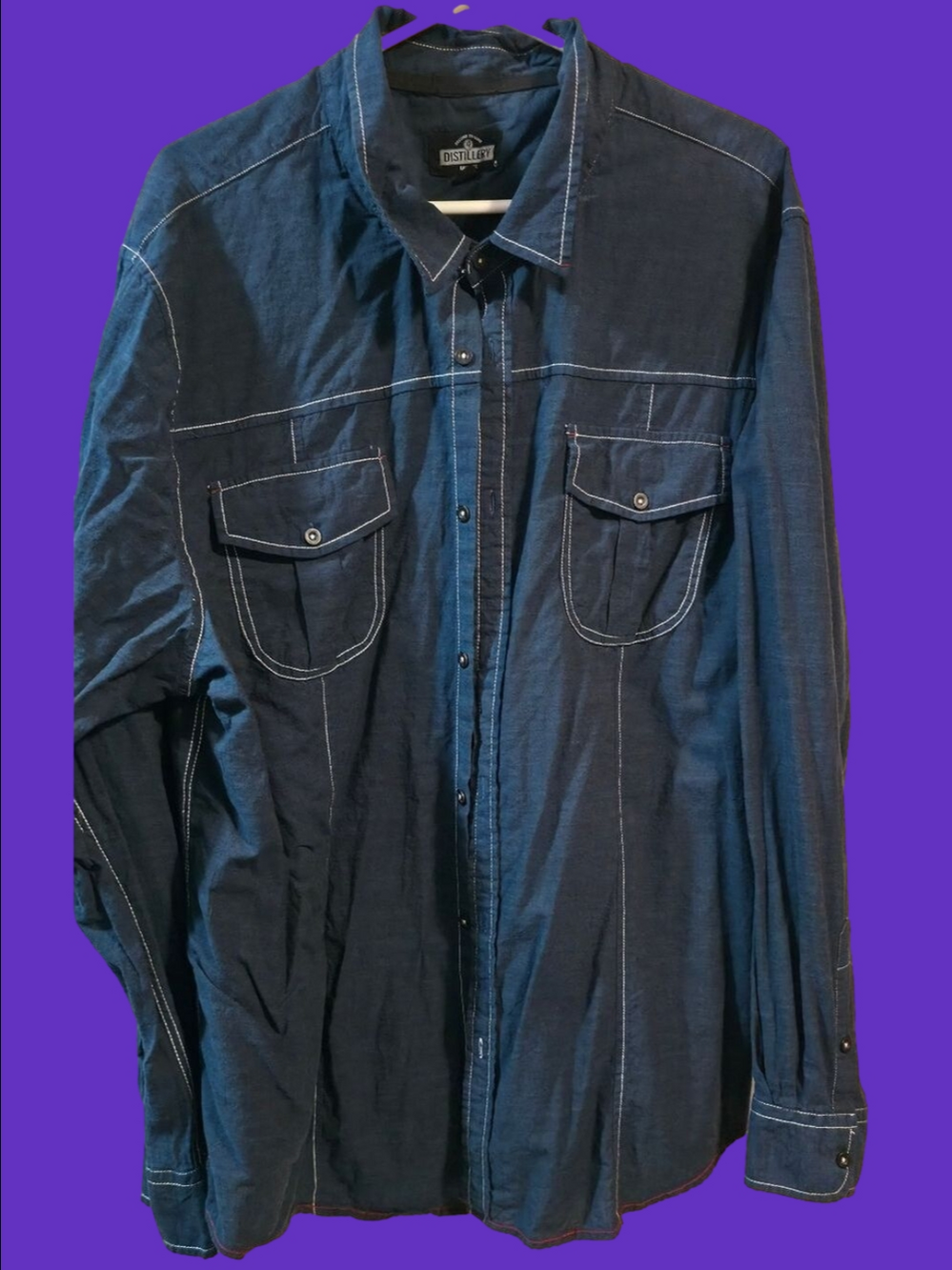 4/$67 Deal! Distillery Men's Soft Blue Casual Button-Down Shirt
